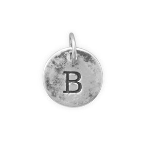 C005085* - Round Oxidized Sterling Silver Letter Charms