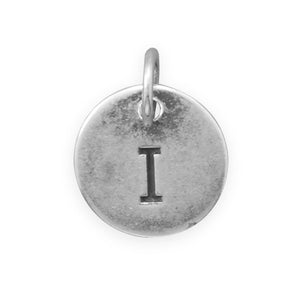 C005085* - Round Oxidized Sterling Silver Letter Charms