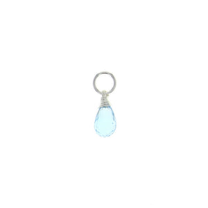 C051001-MAR - Sterling Silver and Faceted Aquamarine Charm