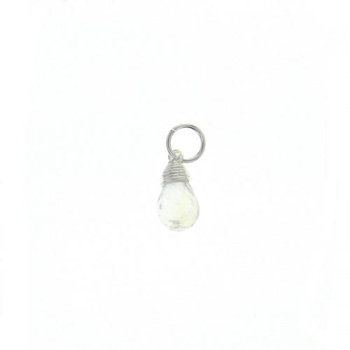 C051001-OCT - Sterling Silver and Faceted White Moonstone Charm