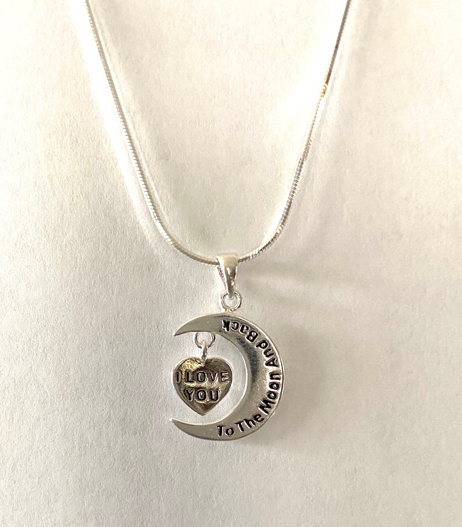N059024 - Sterling Silver "Love you to the moon and back" Necklace