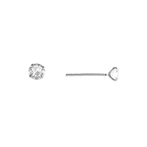 E005394 - Sterling Silver 5mm Round CZ Post Earrings