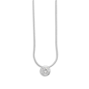 N005271 - Sterling Silver and Bezel Set Cubic Zirconia Necklace
