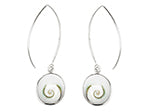 E059016 - Sterling Silver and Shiva Shell French Wire Earrings