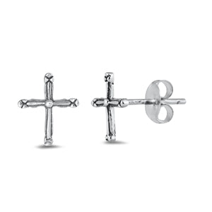 E068050 - Sterling Silver Cross Post Earrings