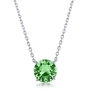 N028135 - Sterling Silver and peridot "August" Swarovski Crystal Necklace