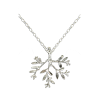N064014 - Sterling Silver Leafy Branch Necklace