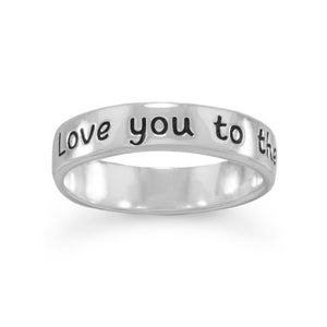 R005081 - Sterling Silver "Love You to the Moon and Back" Ring