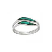 R054004 - Sterling Silver and Turquoise Stackable Ring
