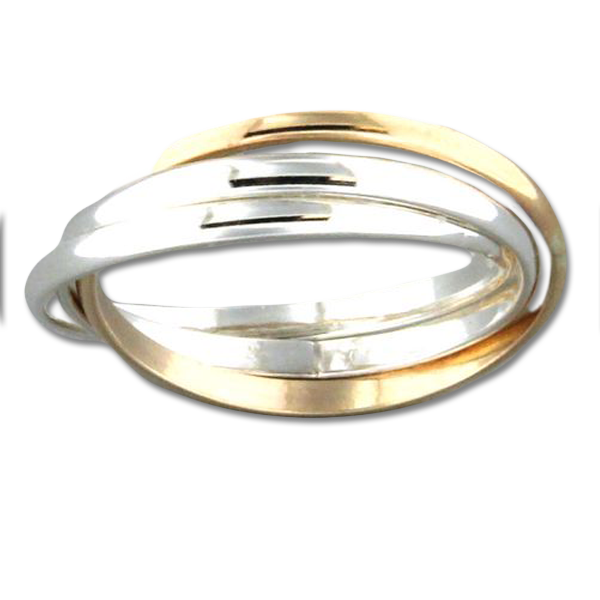 R064001 - Sterling Silver and Gold-Filled Roll Ring